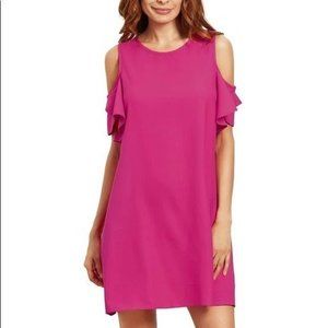 Everly For Francesca's Small Hot Pink Cold Shoulder Dress